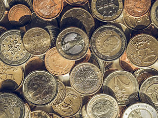 Image showing Vintage Euro coins