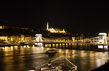 Image showing Budapest, cityscape by night