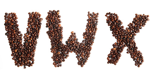 Image showing alphabet from coffee beans