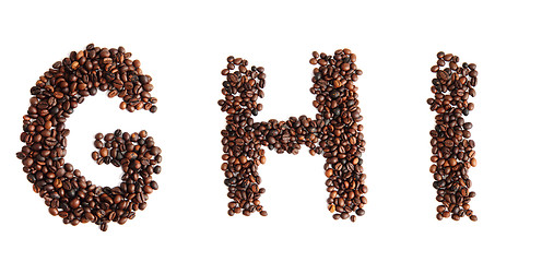 Image showing alphabet from coffee beans