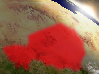 Image showing Niger from space highlighted in red