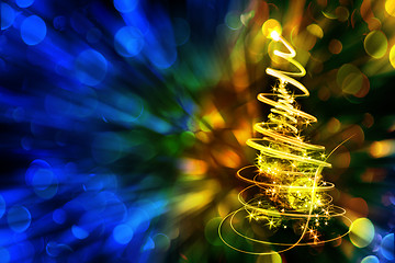 Image showing christmas tree with color background