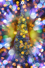 Image showing christmas tree with blue background