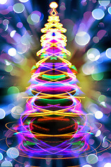 Image showing christmas lights as xmas tree