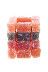 Image showing candy fruit cubes isolated