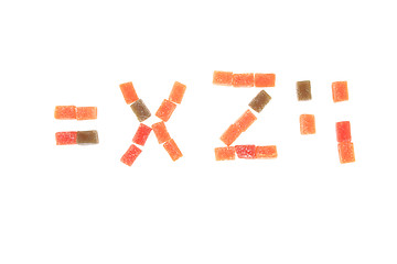 Image showing candy fruit cubes alphabet