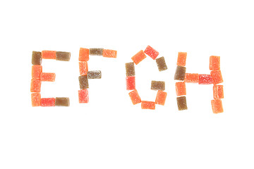 Image showing candy fruit cubes alphabet