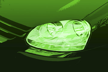 Image showing Car headlight.