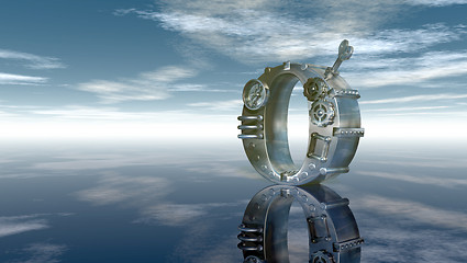 Image showing machine letter o under cloudy sky - 3d illustration