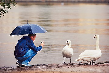 Image showing Man in rainy day