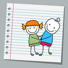 Image showing notebook paper cute couple