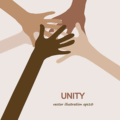 Image showing hands diverse togetherness 