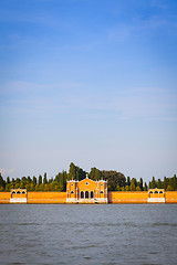 Image showing Venice Cemetery of San Michele from the waterfront