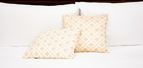 Image showing Pillows in Hotel bedroom