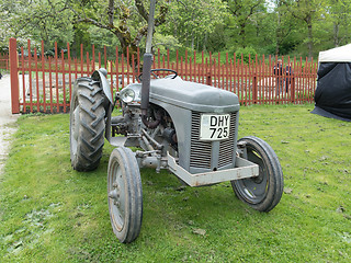 Image showing one old and grey tractor beutiful