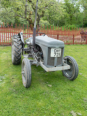 Image showing one old and grey tractor beutiful 