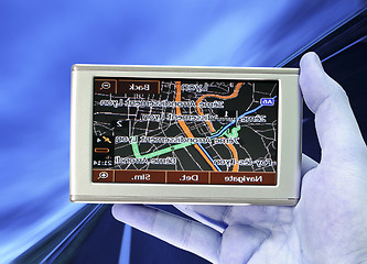 Image showing GPS in a man hand