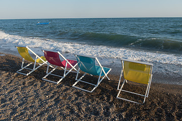 Image showing colorful beach chairs