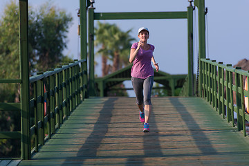 Image showing sporty woman jogging