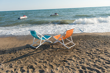 Image showing colorful beach chairs