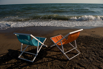 Image showing colorful beach chairs