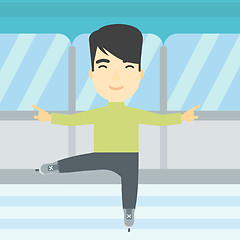 Image showing Male figure skater vector illustration.