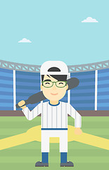 Image showing Baseball player with bat vector illustration.