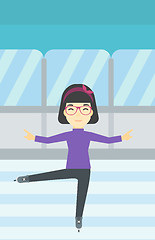 Image showing Female figure skater vector illustration.