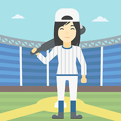 Image showing Baseball player with bat vector illustration.