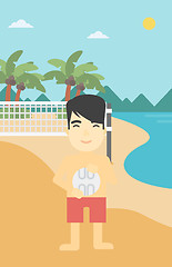 Image showing Beach volleyball player vector illustration.