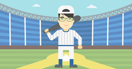 Image showing Baseball player with bat vector illustration.