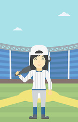 Image showing Baseball player with bat vector illustration.