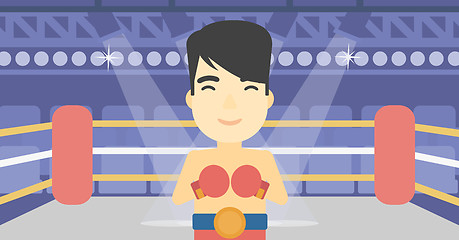 Image showing Confident boxer in gloves vector illustration.