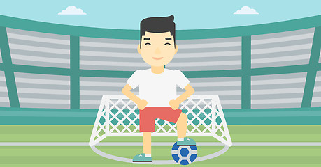 Image showing Football player with ball vector illustration.