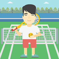 Image showing Male tennis player vector illustration.