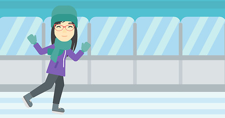 Image showing Woman ice skating vector illustration.