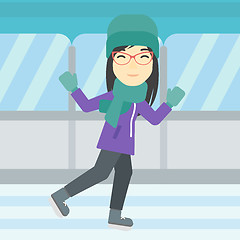 Image showing Woman ice skating vector illustration.