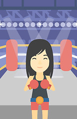 Image showing Confident boxer in gloves vector illustration.