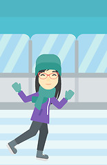 Image showing Woman ice skating vector illustration.