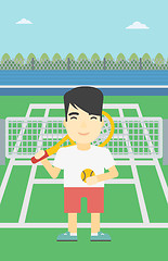 Image showing Male tennis player vector illustration.