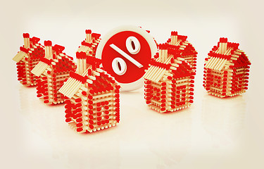 Image showing Log houses from matches pattern with the best percent. 3D illust