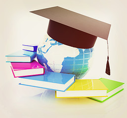 Image showing Global Education. 3D illustration. Vintage style.