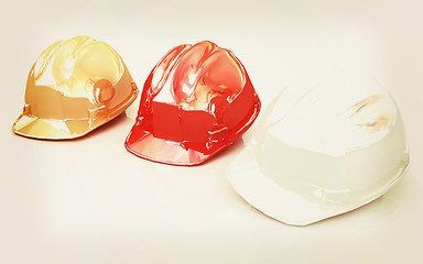 Image showing Hard hat. 3D illustration. Vintage style.