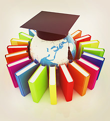 Image showing Global Education . 3D illustration. Vintage style.