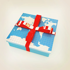 Image showing earth for gift. 3D illustration. Vintage style.