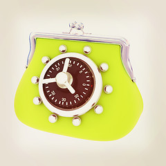 Image showing purse safe concept. 3D illustration. Vintage style.