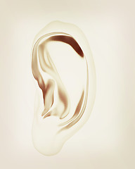 Image showing Ear metal. 3D illustration. Vintage style.