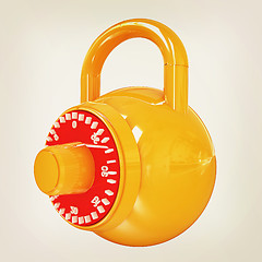 Image showing Illustration of security concept with glossy locked combination 