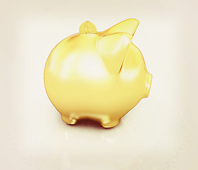 Image showing Financial, savings and business concept with a golden piggy bank