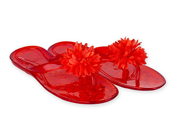 Image showing Red Flip Flops